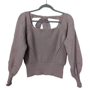 Women's Shein tie back sweater, dusty pink, size S
